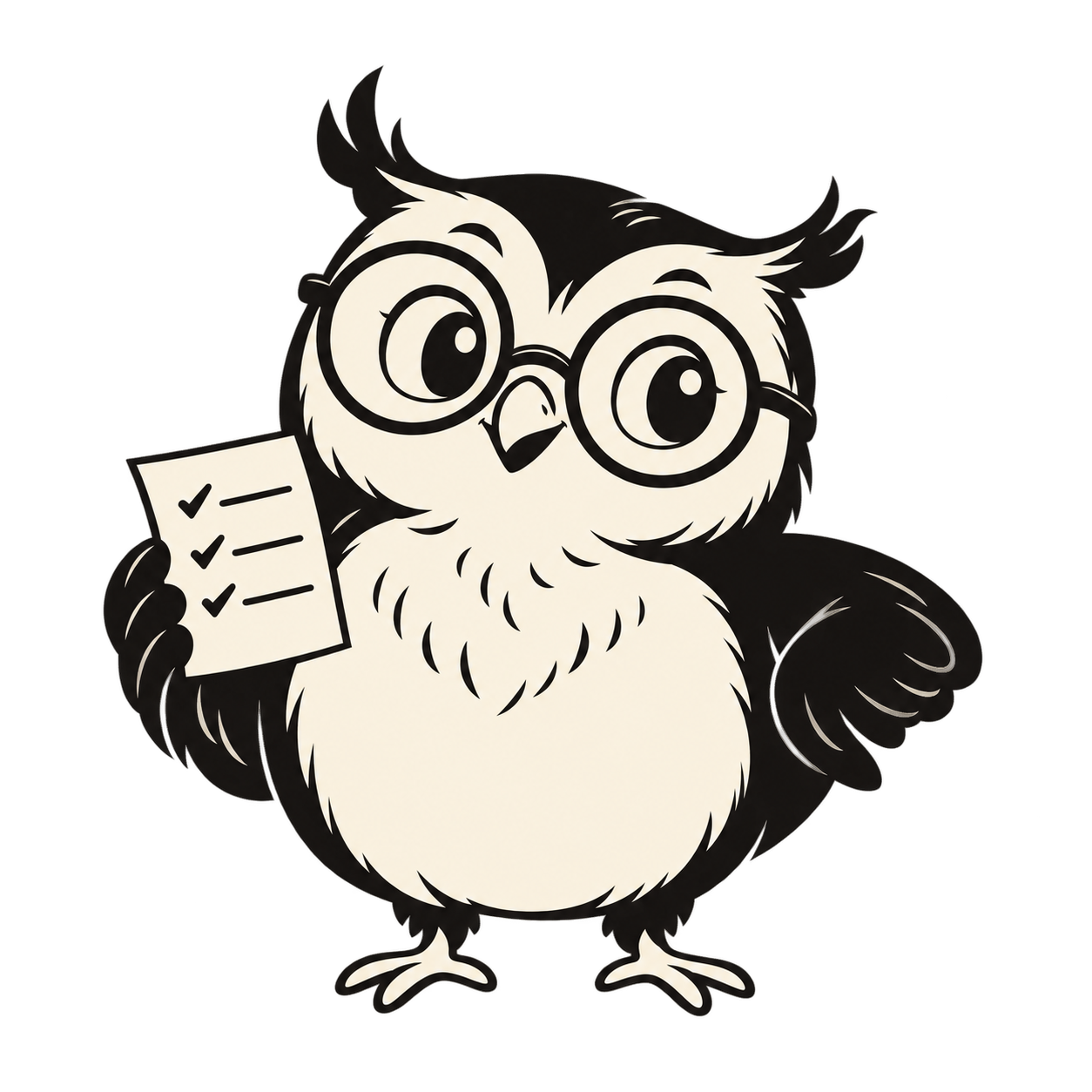 CAList.in owl holding a checklist